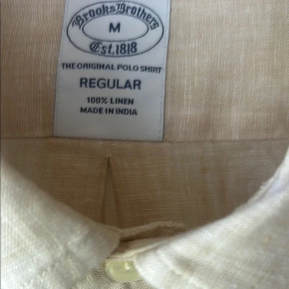 Brooks Brothers Cream Linen Casual Button Down Shirt - Picture 6 of 6